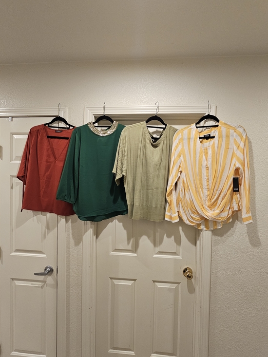 a.n.a Tops - a.n.a Yellow and White Striped Twist-Front Long Sleeve Blouse